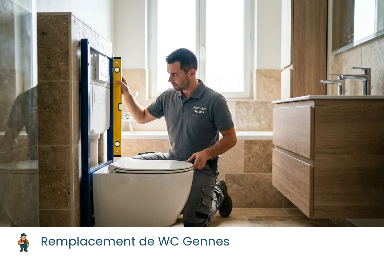 Remplacement de WC à Gennes